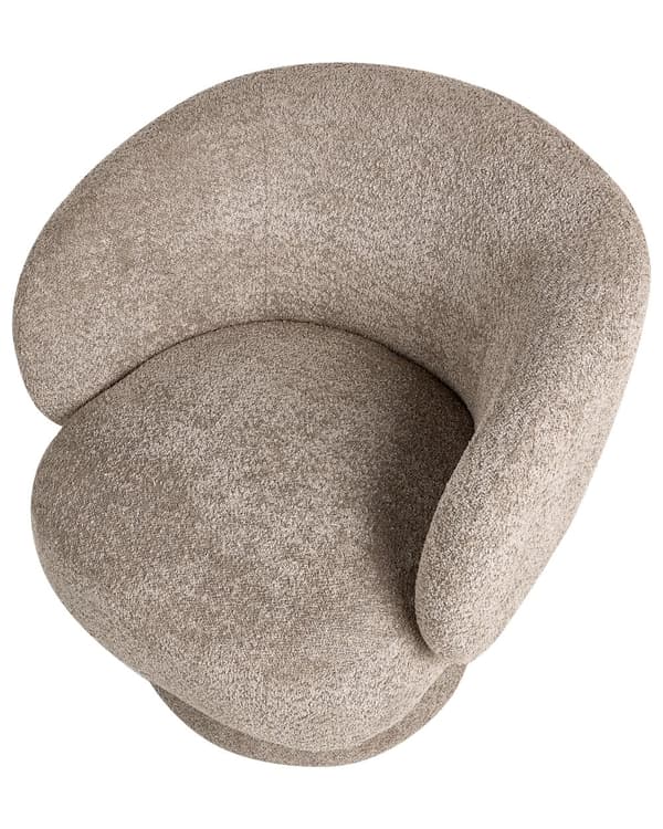 Svingbar Lenestol Beige Boucle-sete Armlener i Retrostil Metallben
