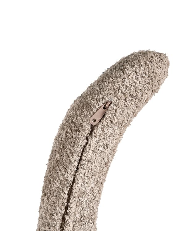 Svingbar Lenestol Beige Boucle-sete Armlener i Retrostil Metallben