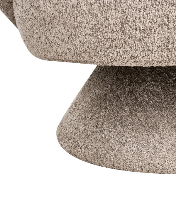 Svingbar Lenestol Beige Boucle-sete Armlener i Retrostil Metallben