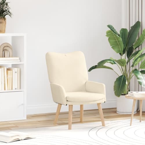 Avkopplande Stol Cream Corduroy Tyg