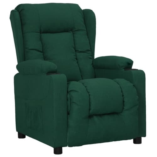 Reclinerfåtölj mörkgrön tyg