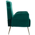 Miniatyrbild 6 av 11: Wingback fåtölj med guldfärgade metallben – stoppad dekorationsstol, sidostol, loungestol för vardagsrum, sovrum eller kontor