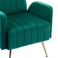 Miniatyrbild 8 av 11: Wingback fåtölj med guldfärgade metallben – stoppad dekorationsstol, sidostol, loungestol för vardagsrum, sovrum eller kontor