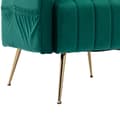 Miniatyrbild 10 av 11: Wingback fåtölj med guldfärgade metallben – stoppad dekorationsstol, sidostol, loungestol för vardagsrum, sovrum eller kontor