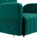 Miniatyrbild 11 av 11: Wingback fåtölj med guldfärgade metallben – stoppad dekorationsstol, sidostol, loungestol för vardagsrum, sovrum eller kontor