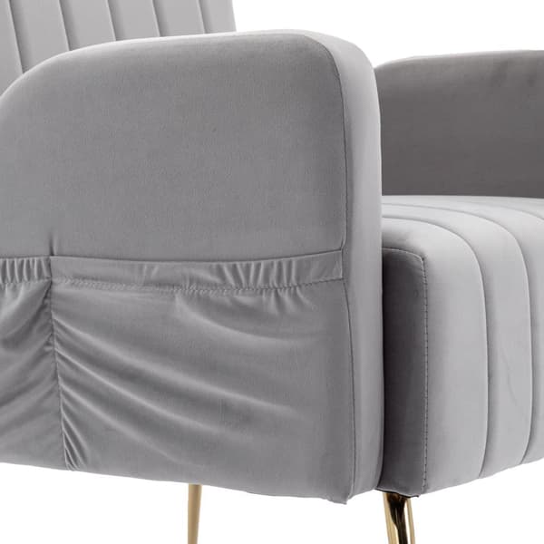 Wingback-nojatuoli kullanvärisillä metallijaloilla – pehmustettu koristetuoli, sivutuoli, nojatuoli olohuoneeseen, makuuhuoneeseen tai toimistoon