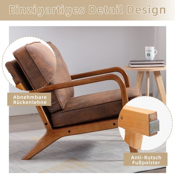 Moderne lænestol med træstel – elegant loungestol og accentstol til stuen