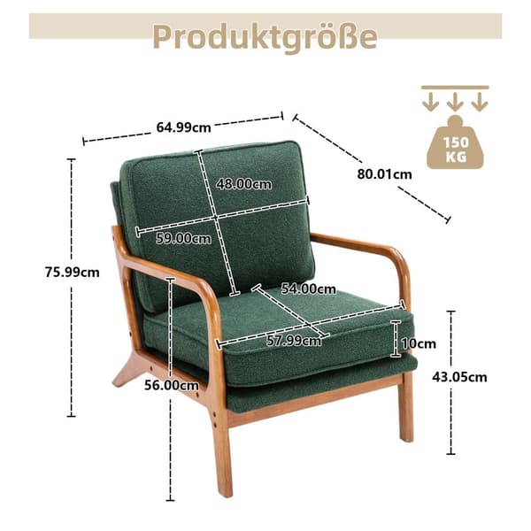 Modern fåtölj i träram – Accentstol och loungefåtölj för vardagsrum