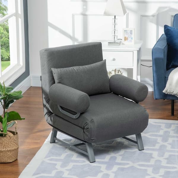 Rootz lænestolsofa seng - liggende stol - sammenfoldelig stol - maksimal komfort - grå - 73x60x81cm