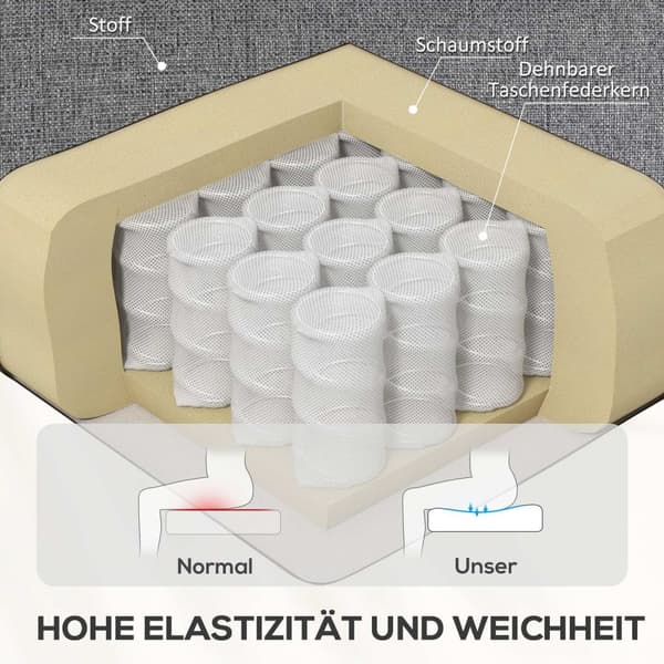 Rootz justerbar avkoppling fåtölj - klädselstol - återstående stol - 160 ° lutning för komfort - 80x94x101cm sittande, 80x167x74cm lutad, grå
