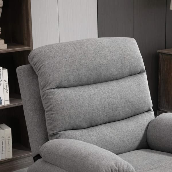Rootz Justerbar afslapnings lænestol - hvilestol - Lounge siddepladser - Fodstøtte - Linned look - 91 cm x 92 cm x 102 cm, grå melange