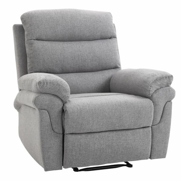 Rootz Justerbar afslapnings lænestol - hvilestol - Lounge siddepladser - Fodstøtte - Linned look - 91 cm x 92 cm x 102 cm, grå melange