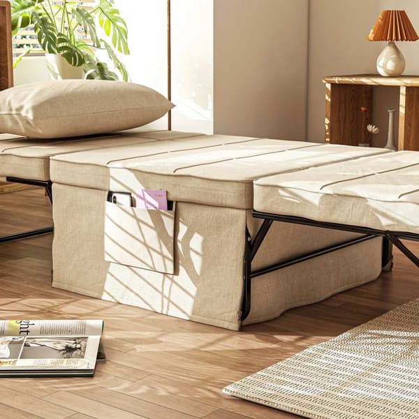 Rootz Convertible Fateuil -sänky - kannen tuoli - ergonominen jakkara - 5 säädettävää asentoa - 188 cm x 75cm x 38cm - ruskea