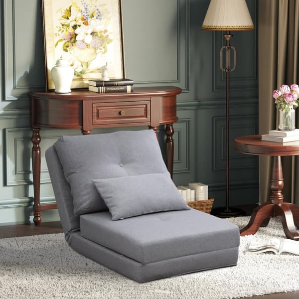 Rootz gulvstol Foldning Madras - Sleep Mat - Konvertible sæde - 2 -i -1 Design - Aftagelig pude - 60 cm x 80 cm x 56 cm og 180 cm x 60 cm x 19 cm
