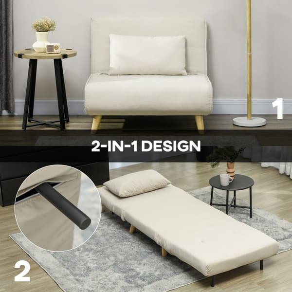 Rootz Folding lænestolseng - hvilestol - fløjlsofa - justerbar ryglæn - op til 120 kg - 72 cm x 78 cm x 79 cm