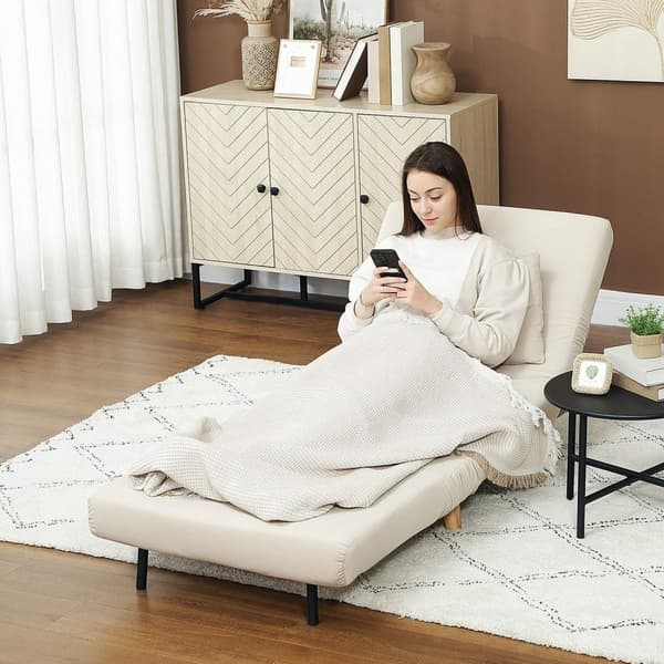 Rootz Folding lænestolseng - hvilestol - fløjlsofa - justerbar ryglæn - op til 120 kg - 72 cm x 78 cm x 79 cm