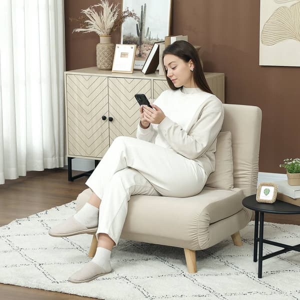 Rootz Folding lænestolseng - hvilestol - fløjlsofa - justerbar ryglæn - op til 120 kg - 72 cm x 78 cm x 79 cm