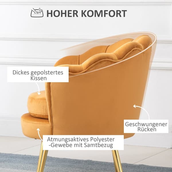 Rootz Lounge -juhla - Vintage Napr Chair - Club Chair - Velvet Optics - Viihtyisä mukavuus - 76cm x 67cm x 74cm - Keltainen