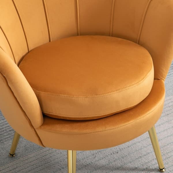 Rootz Lounge -juhla - Vintage Napr Chair - Club Chair - Velvet Optics - Viihtyisä mukavuus - 76cm x 67cm x 74cm - Keltainen