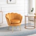 Pikkukuva 2 / 10: Rootz Lounge -juhla - Vintage Napr Chair - Club Chair - Velvet Optics - Viihtyisä mukavuus - 76cm x 67cm x 74cm - Keltainen