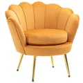 Pikkukuva 1 / 10: Rootz Lounge -juhla - Vintage Napr Chair - Club Chair - Velvet Optics - Viihtyisä mukavuus - 76cm x 67cm x 74cm - Keltainen