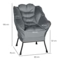 Miniatyrbild 3 av 9: Rootz Modern Akzentstuhl Upcolsted Chair - Velvet Armchair - Stålramstol - Lyxig komfort - 80 cm x 78 cm x 100 cm