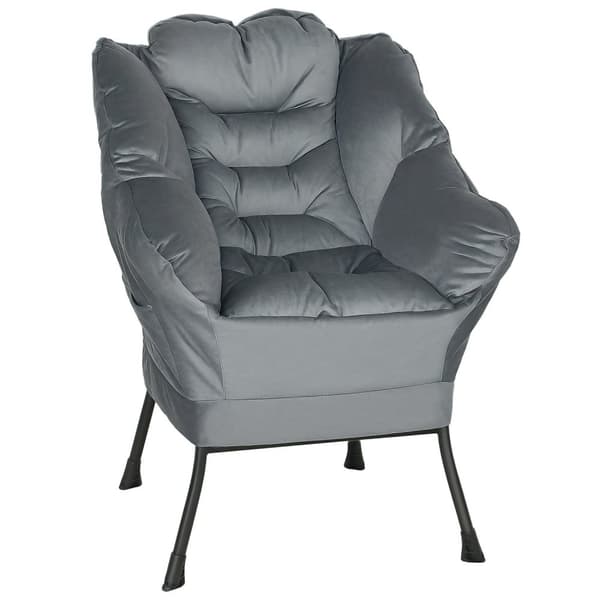 Rootz Modern Akzentstuhl Upcolsted Chair - Velvet Armchair - Stålramstol - Lyxig komfort - 80 cm x 78 cm x 100 cm