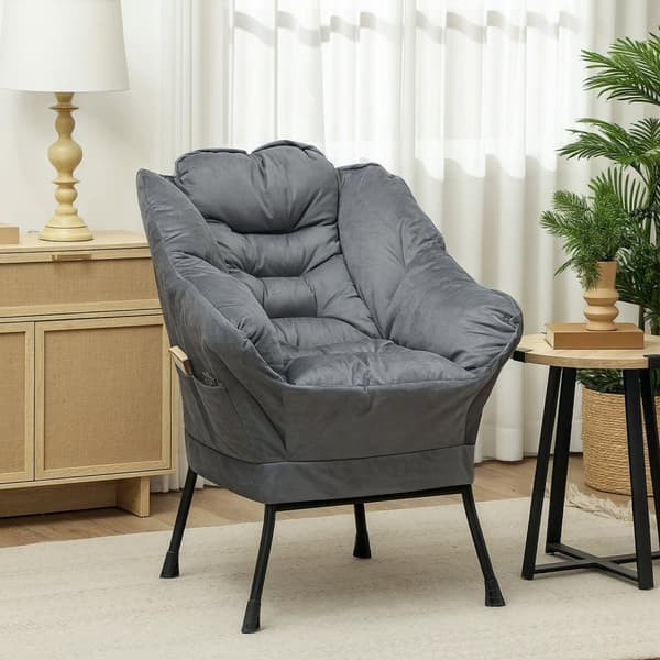 Rootz Modern Akzentstuhl Upcolsted Chair - Velvet Armchair - Stålramstol - Lyxig komfort - 80 cm x 78 cm x 100 cm