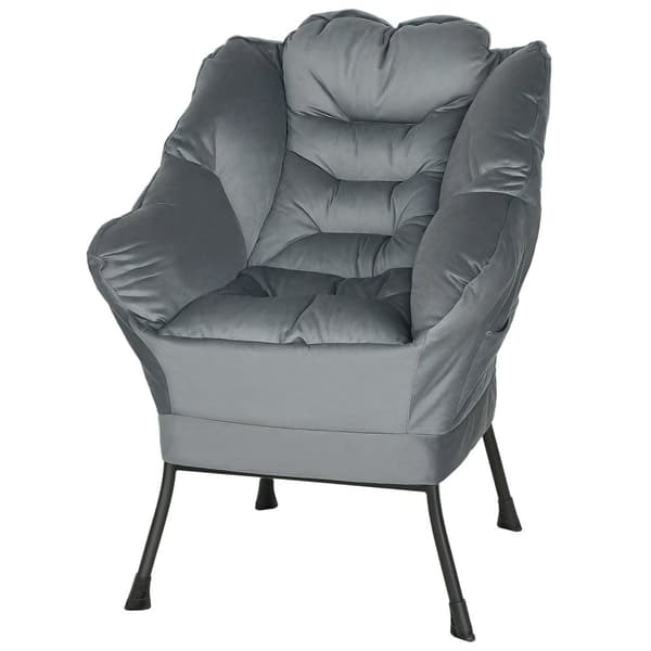 Rootz Modern Akzentstuhl Upcolsted Chair - Velvet Armchair - Stålramstol - Lyxig komfort - 80 cm x 78 cm x 100 cm
