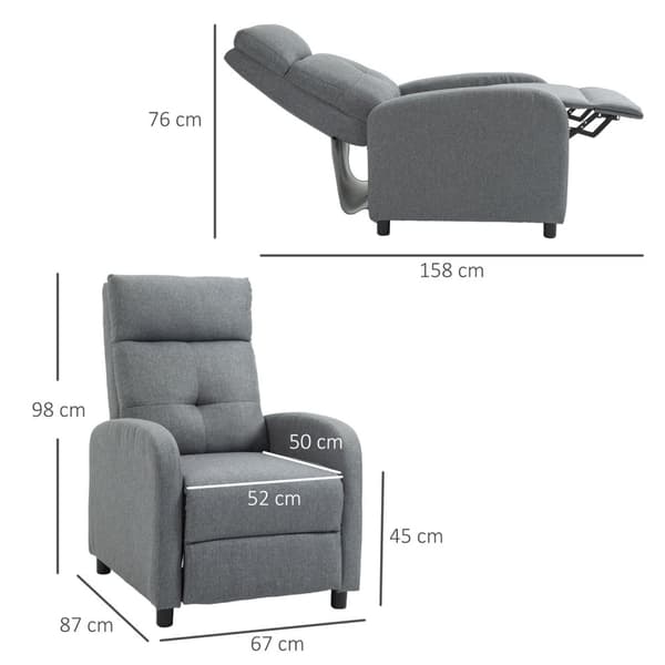 Rootz Relaxation lænestol - hvilestol - Lounger - Pocket Spring Core - Understøtter op til 150 kg - 67 x 87 x 98 cm - Grå