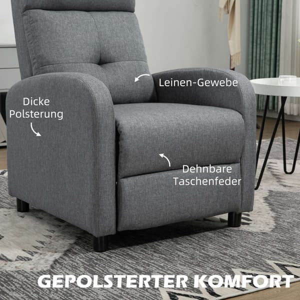 Rootz Relaxation lænestol - hvilestol - Lounger - Pocket Spring Core - Understøtter op til 150 kg - 67 x 87 x 98 cm - Grå