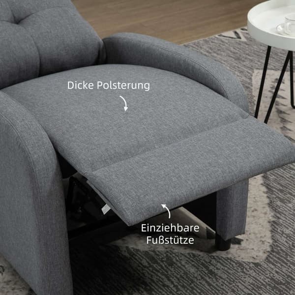 Rootz Relaxation lænestol - hvilestol - Lounger - Pocket Spring Core - Understøtter op til 150 kg - 67 x 87 x 98 cm - Grå