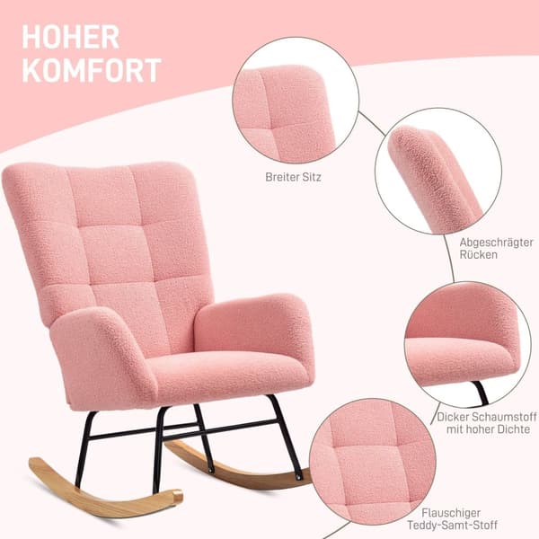 Rootz gungstol - mysig fåtölj - sammet vinglös stol - tjock stoppning - 70 cm x 94 cm x 100 cm