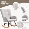 Miniatyrbild 5 av 11: Rootz Rocking Chair - Mysig täckning - Tjock stoppning - icke -halkstabilitet - Teddy tyg - 70 cm x 94 cm x 100 cm