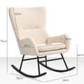 Miniatyrbild 3 av 6: Rootz Rocking Chair - Recliner - Lounge Chair - 10 cm plyschkomfort - 66 cm x 100 cm x 93 cm - vit/svart för enkel avkoppling