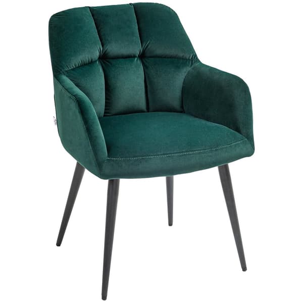 Rootzin verhoiltu tuoli - korostettu tuoli - koristeellinen tikkaus - Velvet -ilme - pitää jopa 120 kg - 58,5 cm x 59cm x 78,5 cm - vihreä
