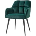 Pikkukuva 1 / 10: Rootzin verhoiltu tuoli - korostettu tuoli - koristeellinen tikkaus - Velvet -ilme - pitää jopa 120 kg - 58,5 cm x 59cm x 78,5 cm - vihreä