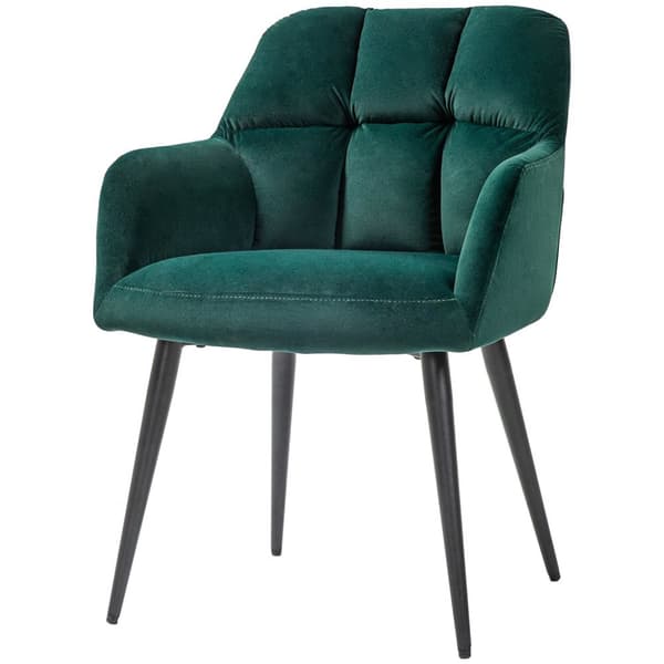 Rootzin verhoiltu tuoli - korostettu tuoli - koristeellinen tikkaus - Velvet -ilme - pitää jopa 120 kg - 58,5 cm x 59cm x 78,5 cm - vihreä