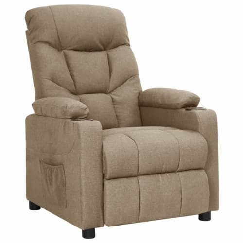 Reclinerfåtölj taupe tyg