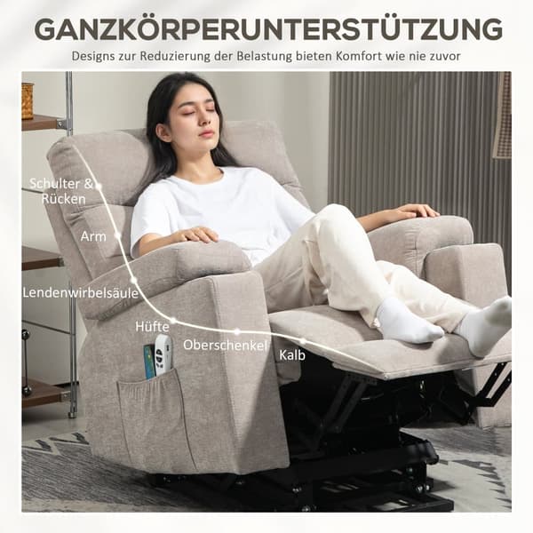 Elektrisk Recliner, 93x101x102 cm, Lysebrun