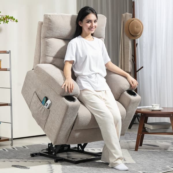 Elektrisk Recliner, 93x101x102 cm, Lysebrun