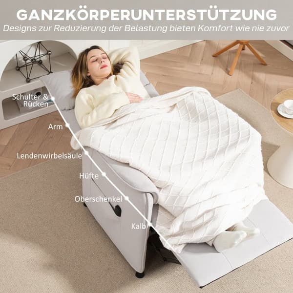 Elektrisk Afslapningsstol, 80x83x104 cm, Creme