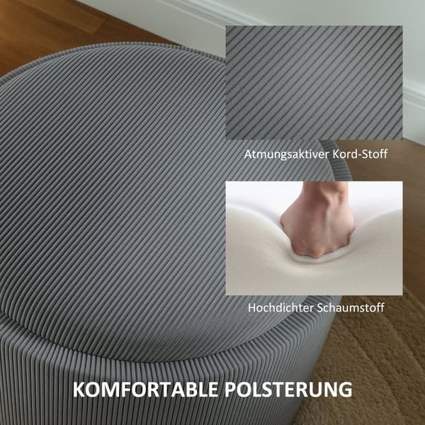Förvaringspall, 56x56x42 cm, Grå