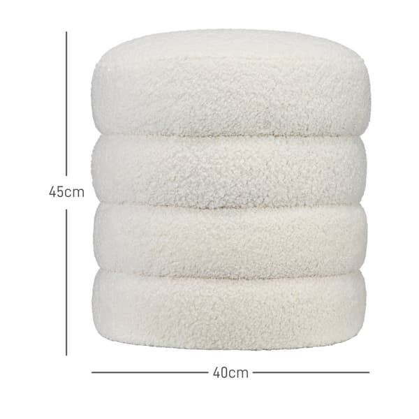 Pouf Pall, Ø40 x 45 cm, Kräm Vit