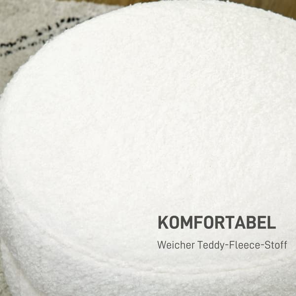 Pouf Pall, Ø40 x 45 cm, Kräm Vit