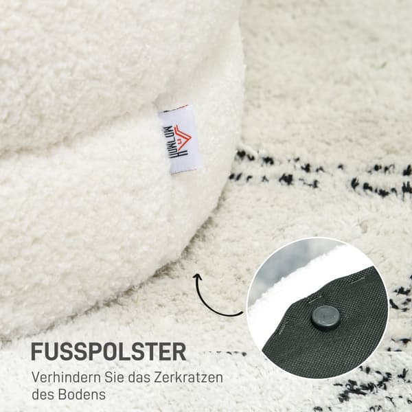 Pouf Pall, Ø40 x 45 cm, Kräm Vit