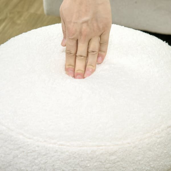 Pouf Pall, Ø40 x 45 cm, Kräm Vit