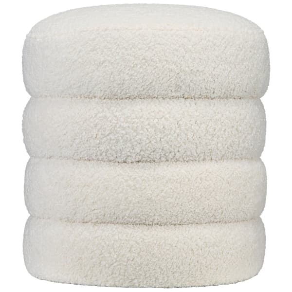 Pouf Pall, Ø40 x 45 cm, Kräm Vit