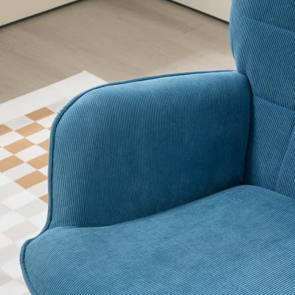 Fåtölj med Ottoman, 72x80x101 cm, Blå