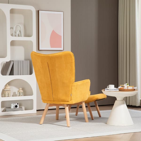 Lænestol med Fodskammel, 72x80x101 cm, Orange